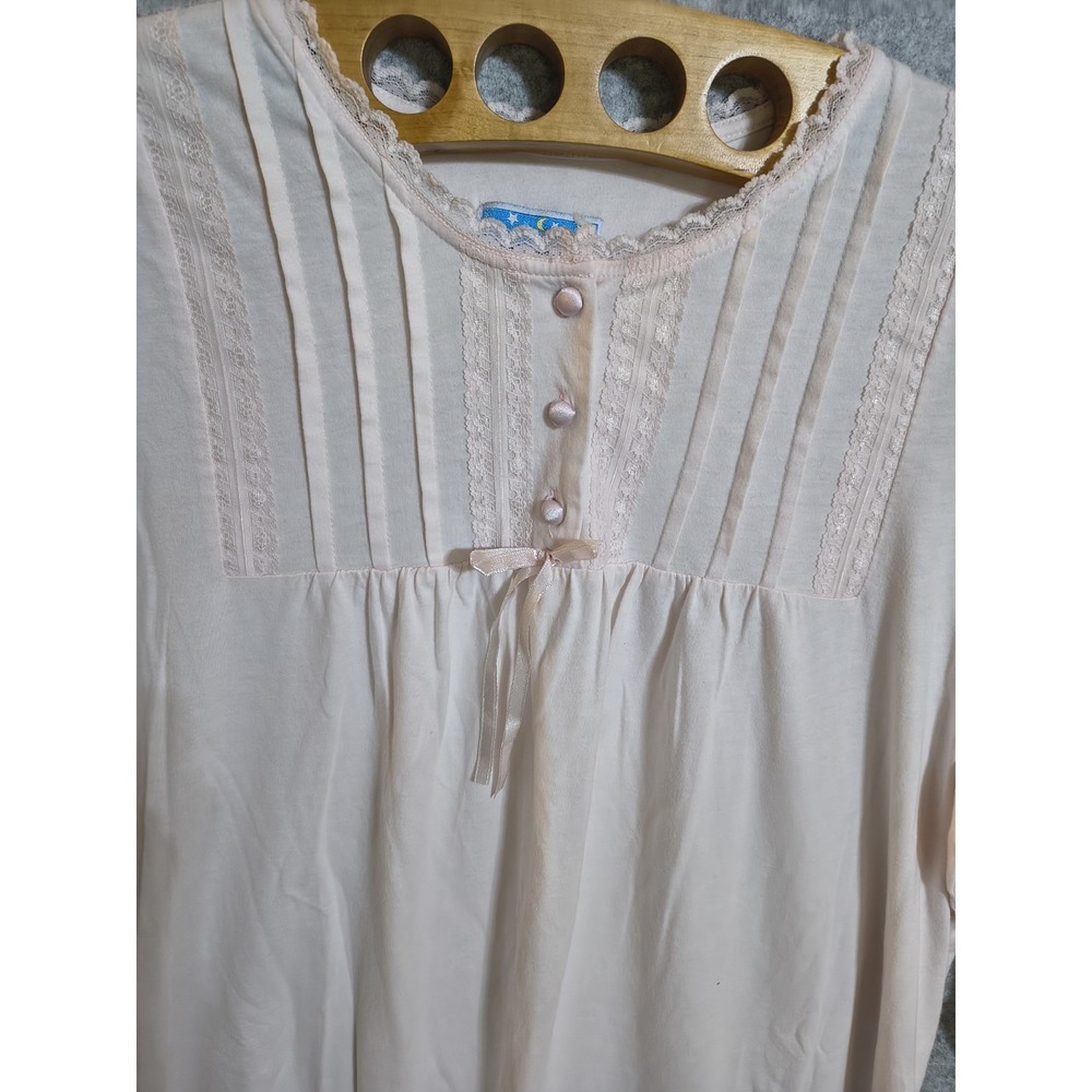 Sonoma Women's Nightgown XL Soft Brushed Cotton Algodon Fabric Long Sleeves EUC - Picture 2 of 9
